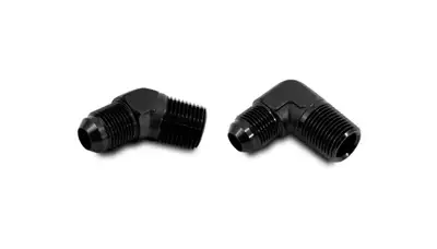 Vibrant Performance 45 Degree AN to NPT Adapter Fitting; -8AN x 0.75 in. NPT; 6061 Aluminum; Black Anodized;