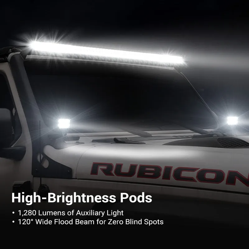 "52"" Jeep Light Bar & Pods & Brackets for 2018-Later Wrangler JL JLU & Gladiator | Prevail Series" product image