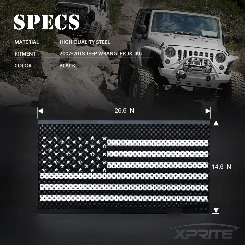 Xprite American Flag Grille Insert for 2007-2018 Jeep Wrangler JK product image