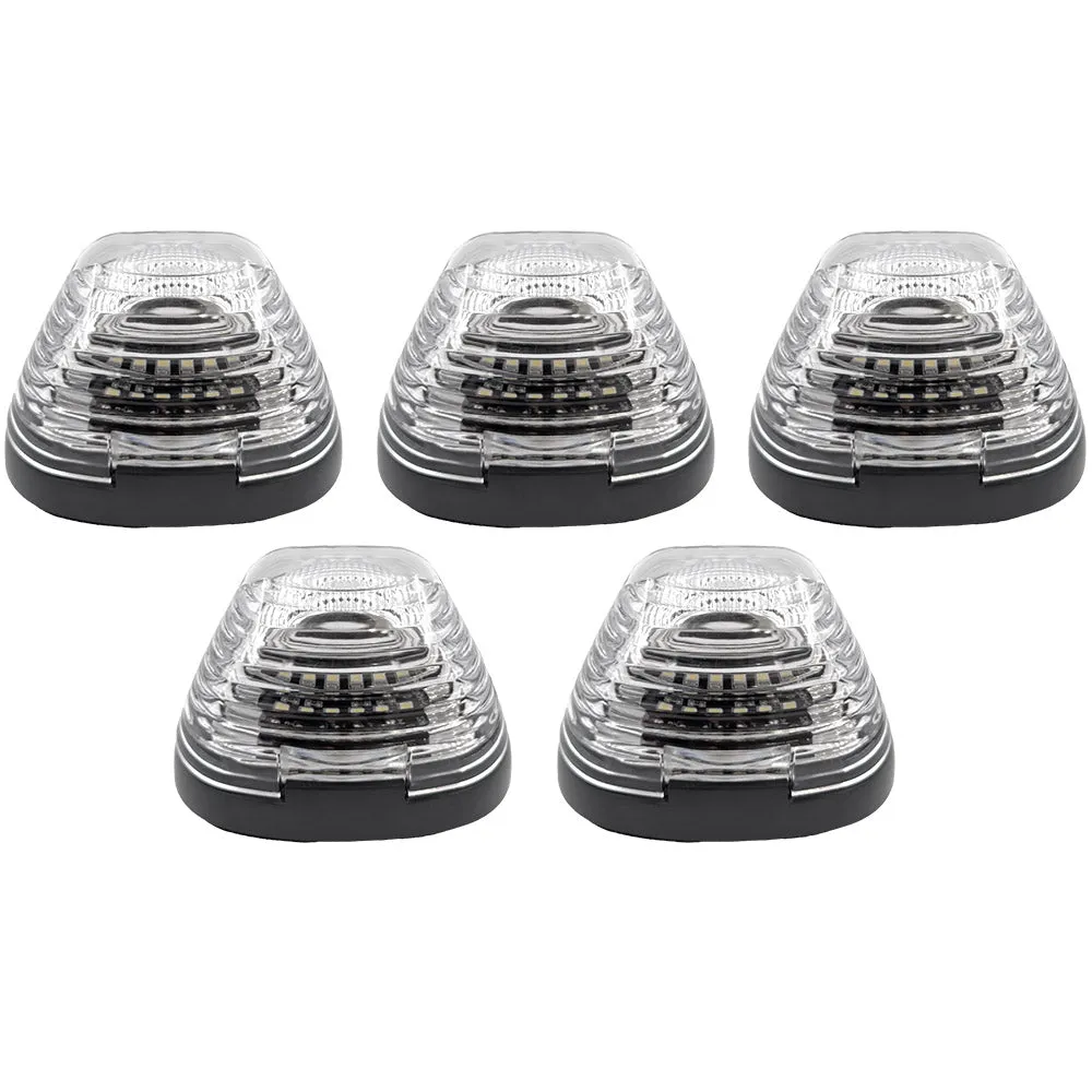 Dodge 94-98 5-Piece Set Smoked Cab Roof Light Lens with Amber 194 Bulbs - Complete Kit With Wiring and Hardware product image