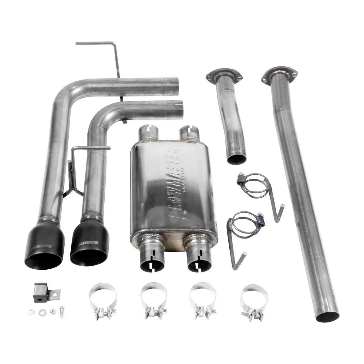 09-18 Toyota Tundra 5.7L 4.6L V8 FlowFX Series Muffler 4.00IN Black Ceramic Coated Stainless Tips Flow FX DOSS Mandrel Bent 2.5IN 16 Ga Tubing 409S Stainless Steel. Will not fit regular cabshort bed or the double cablong bed. product image