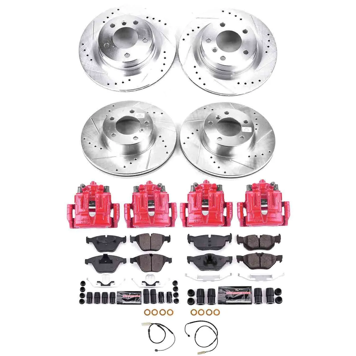 Z23 Evolution Sport Upgrade Kit: Drilled/Slotted Rotors; Carbon-Fiber Ceramic Pads; Pad Sensors; Powder Coated Calipers product image