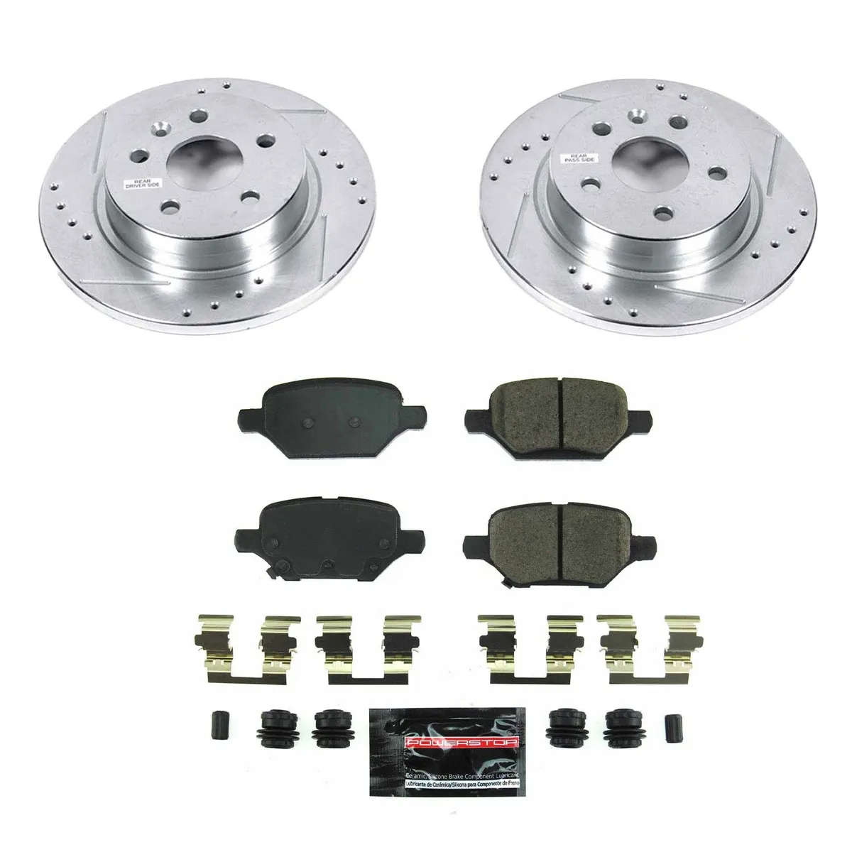 Z23 Evolution Sport Upgrade Kit: Drilled/Slotted Rotors; Carbon-Fiber Ceramic Pads W/Hardware product image