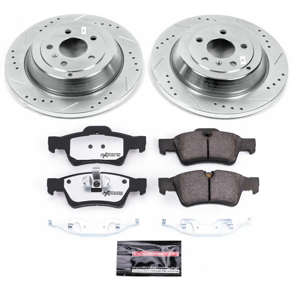 Z26 Street Warrior Upgrade Kit: Drilled/Slotted Rotors; Carbon-Fiber Ceramic Pads W/Hardware; Pad Sensors product image