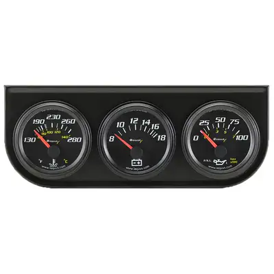 AutoMeter 2.0 Dia Triple Gauge Set w/Black Panel
