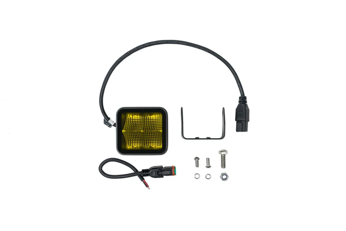 DV8 Offroad 3-Inch Elite Cube Series LED Amber Pod Light - Single Pod, No Wiring Harness product image
