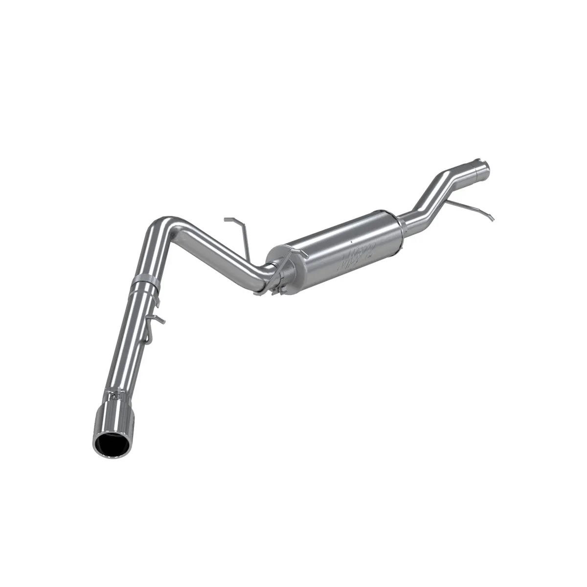 Armor Plus Cat Back Exhaust System; 3 in.; Incl. Ext. Pipe/Muffler/Over Axle Pipe/Tailpipe/Hardware/4 in. OD Tip; Single Side Exit; T409 Stainless Steel; product image