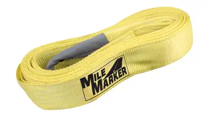 Mile Marker 15 Foot Tow Strap 3 Inch x 15 Foot 30,000 LB Capacity Yellow Mile Marker