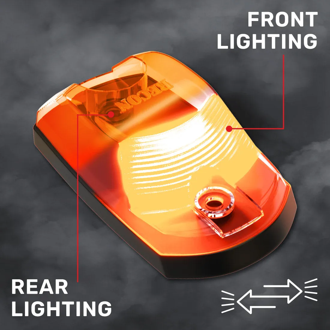 Ford 17-23 Superduty 5-Piece Set Clear Cab Roof Light Lens With 2-Way Forward Rear Facing White Ultra High-Power Leds - Attn This Cab Light Set is For a Fresh Install on a Truck That Did Not Come With OEM Cab Roof Lights no Square Hole Required - on product image