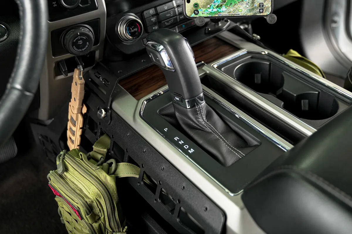 2015-2020 Ford F-150 & 2017-2021 F-250/350 | Center Console Molle Panels & Device Mount product image