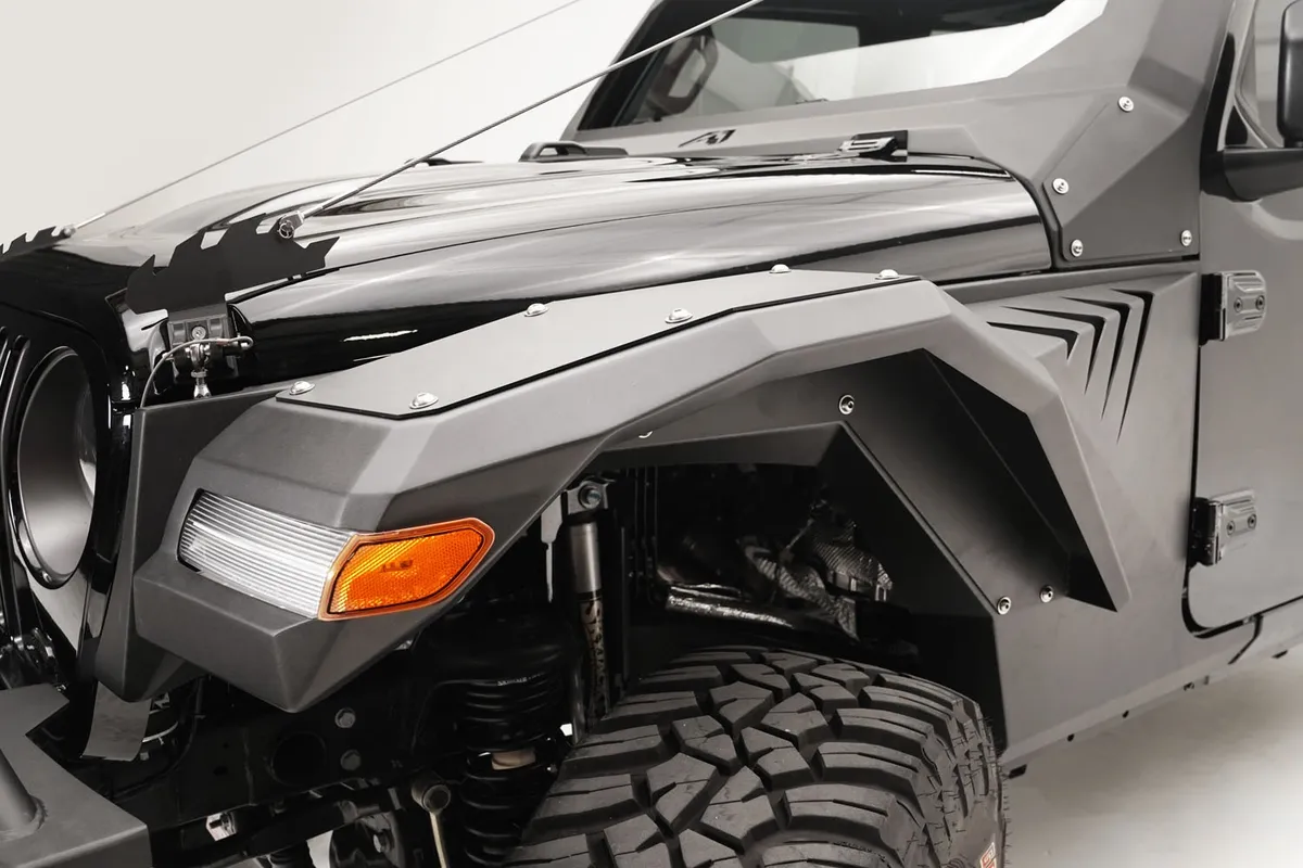 Fender Flare; 2 Stage Black Powder Coated; Full Width Front; w/Base Fender; product image