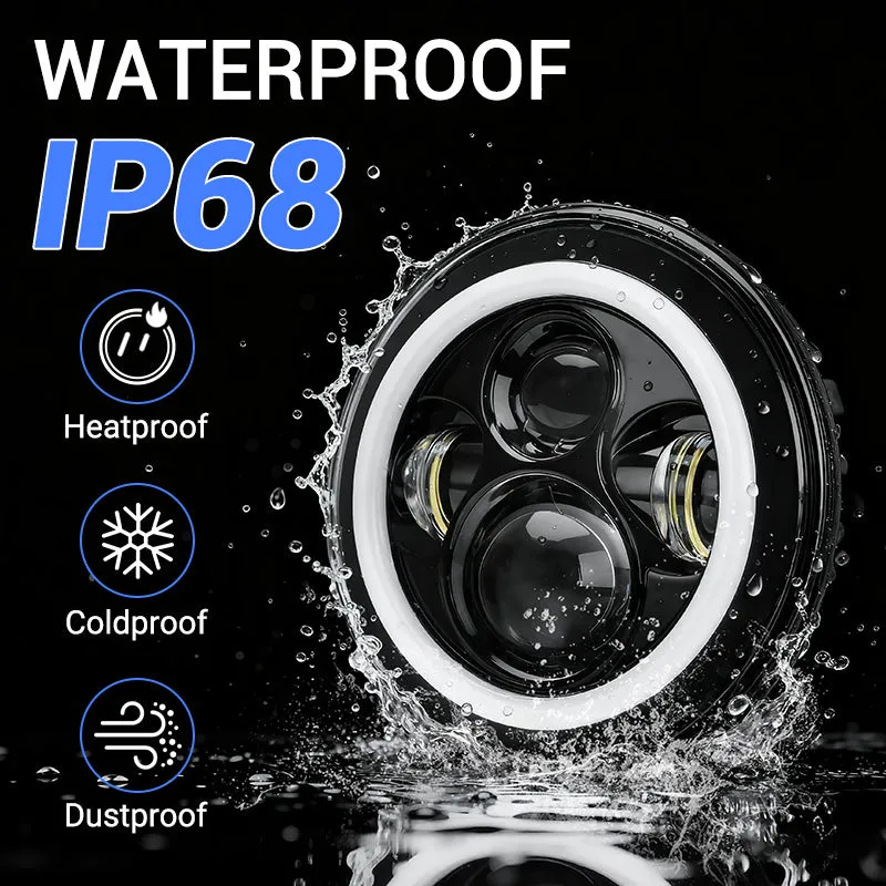 Best Seller Jeep Wrangler LED Headlights with Halo DRL & Turn Signals for 1997–2018 JK CJ TJ product image