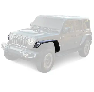 Black Horse Off Road 18c Wrangler Jl/Gladiator Tubular Front Fender Flares Matte Black