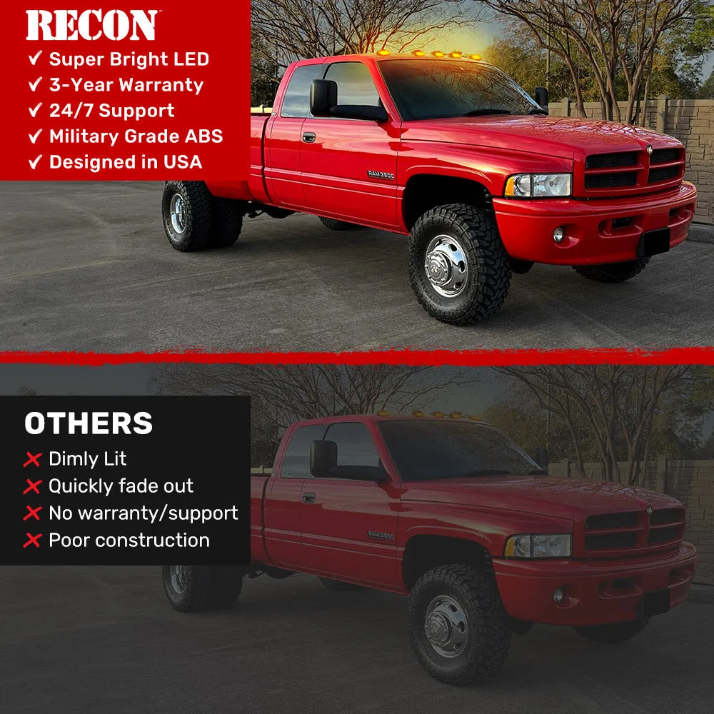 9902 RAM Cab Roof Lights Smoke Lens Black Base Amber LED Bulbs W/Out Wiring (5pc) product image