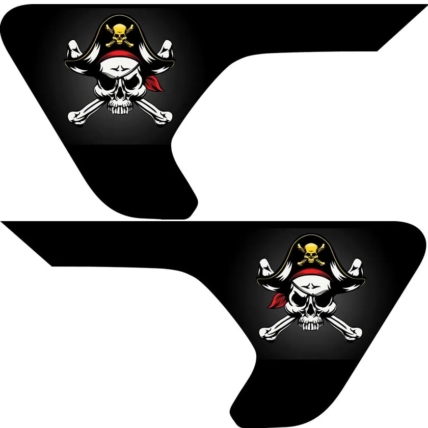 Jolly Roger 2pc Vinyl Fender Decal product image