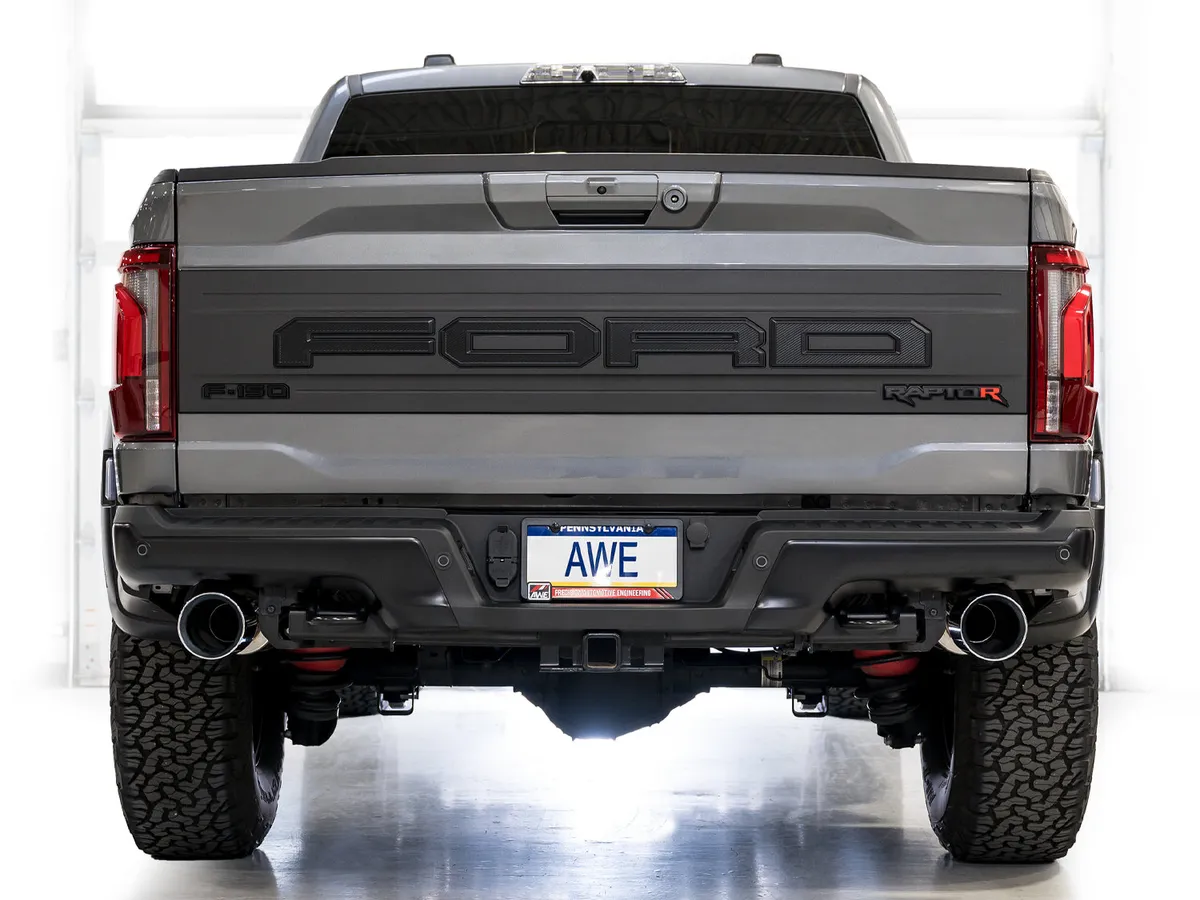 AWE SwitchPath™ Exhaust for Gen 3 Raptor R - Diamond Black Tips product image