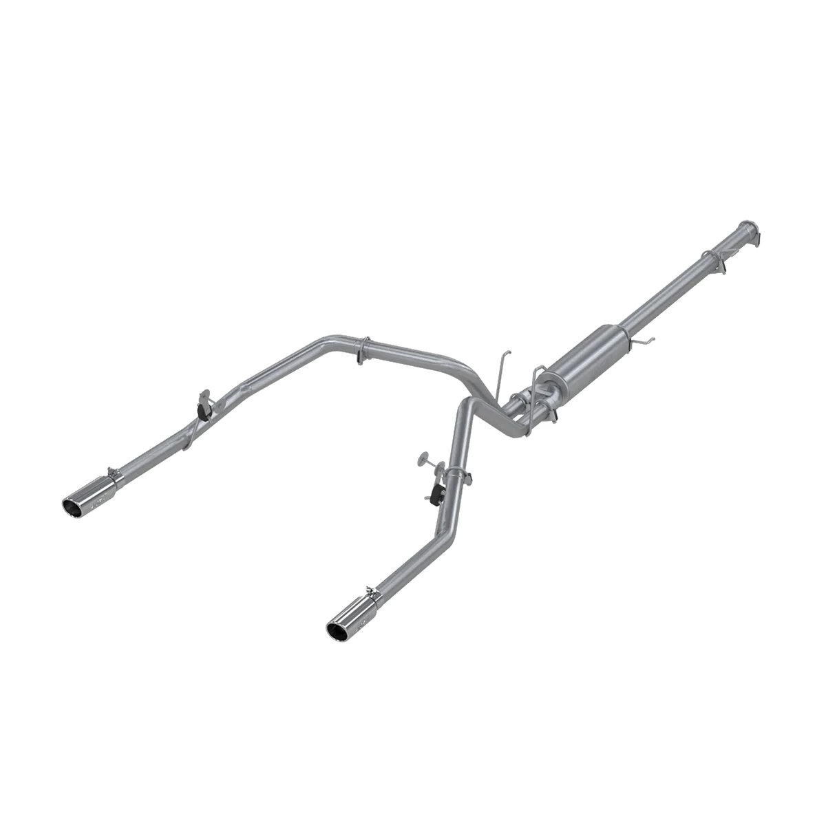 Armor Lite Cat Back Exhaust System; 2.5 in.; Incl. Ext. Pipe/Muffler/Over Axle Pipes/Tailpipes/ Hardware/3.5 in. OD Tips; Dual Split Rear Exit; Aluminized; product image