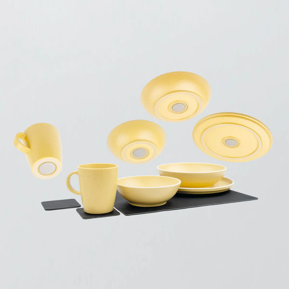 Magnetic plastic tableware set DOLOMIT YELLOW product image