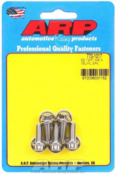 ARP Auto Racing S/S Bolt Kit - 12pt. (5) 6mm x 1.00 x 16