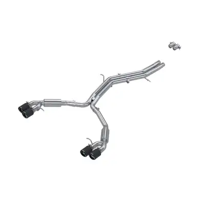 MBRP Exhaust T304 Stainless Steel 2.5 Inch Resonator Back Dual Rear Quad Carbon Fiber Tips 18-Up Audi S5 Coupe/S4 Sedan MBRP