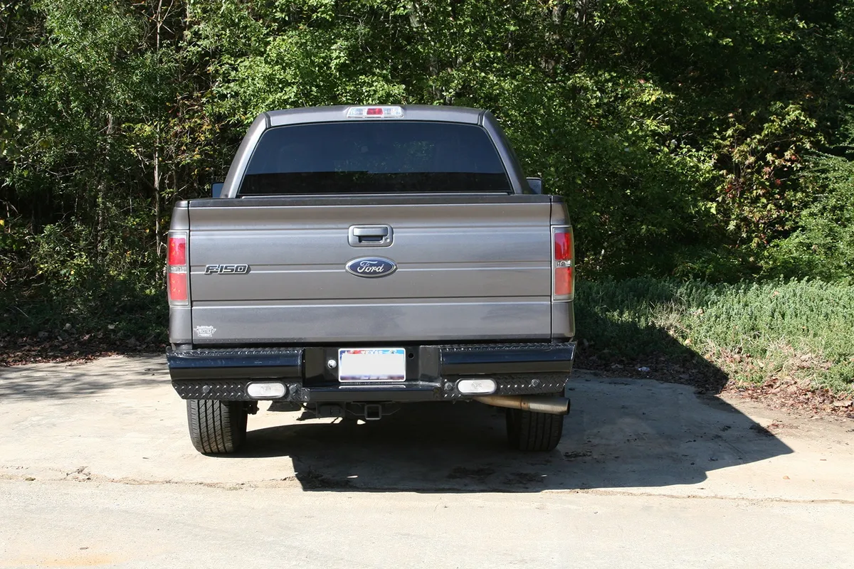 Black Steel Ranch Rear Bumper; 2 Stage Black Powder Coated; product image