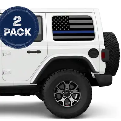 Under The Sun Inserts Thin Blue Line Side Windows Printed Vinyl Decal