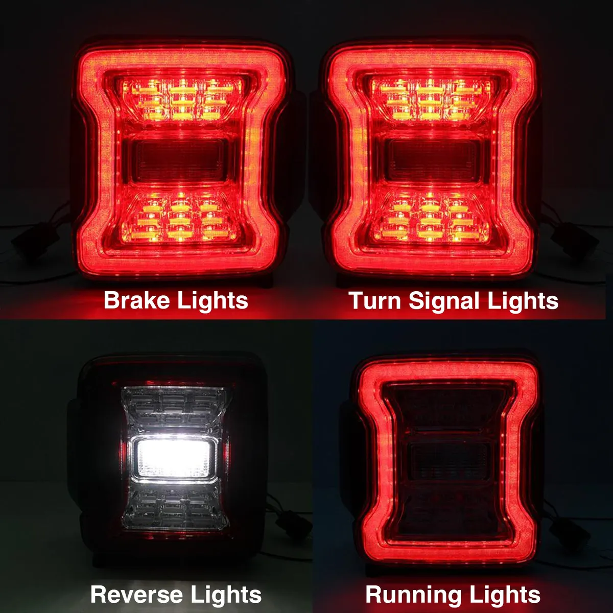 Red Lens LED Tail Lights For 18+ Jeep Wrangler JL product image