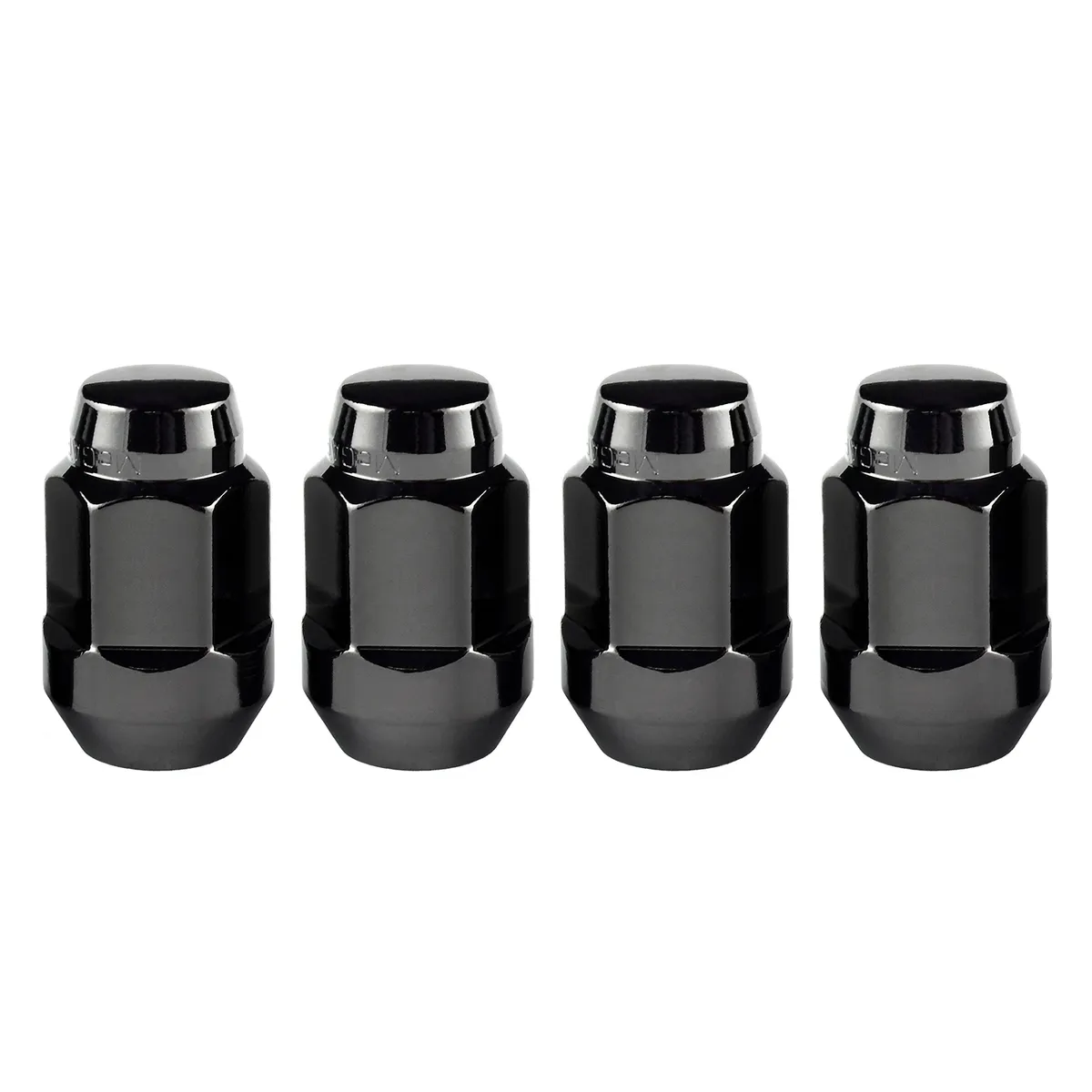 Hex Lug Nut M12x1.5 Cone Seat Bulge 3/4 Hex 1.45 in Oal Black (4 Pk) product image