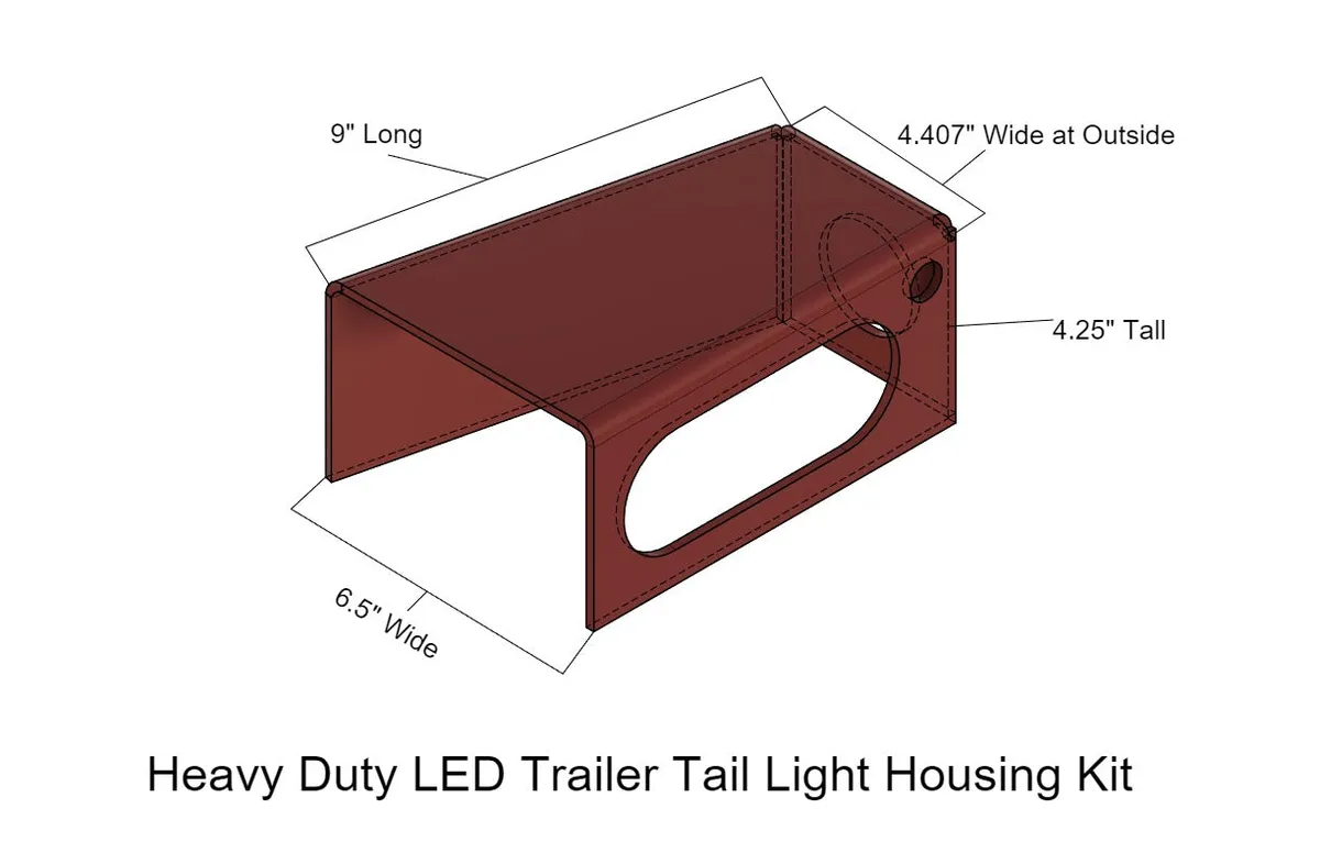 Heavy Duty LED Trailer Tail Light Kit 3/16 Steel product image