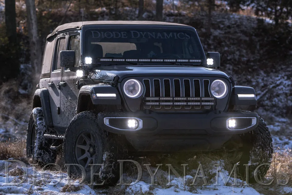Diode Dynamics - SS3 Cowl LED Bracket Kit for 2018-2024 Jeep JL Wrangler/Gladiator, White Pro product image
