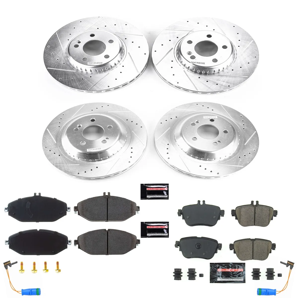 Z23 Evolution Sport Upgrade Kit: Drilled/Slotted Rotors; Carbon-Fiber Ceramic Pads W/Hardware; Pad Sensors product image