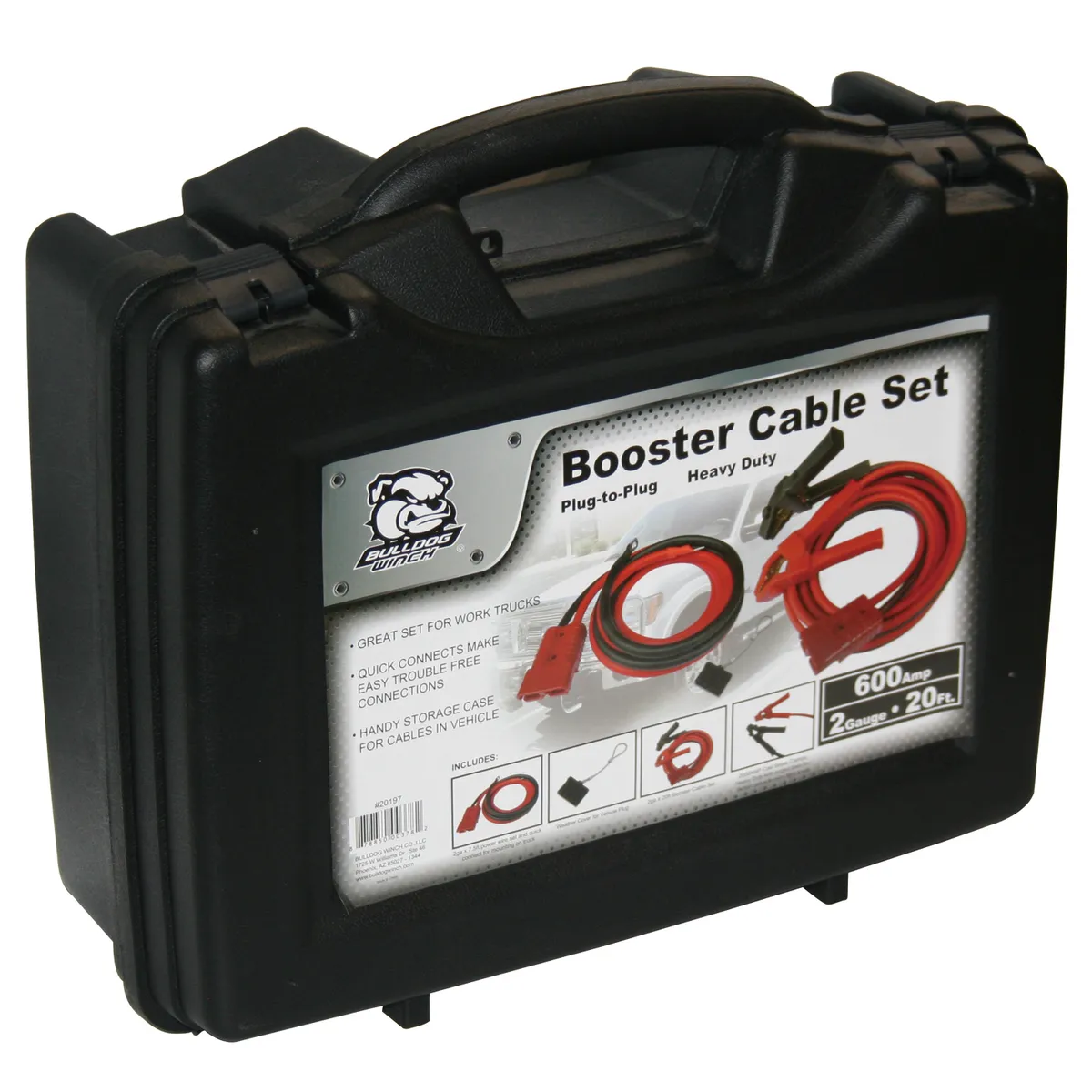 Booster Cable 20 Ft 2 Gauge w/Quick Connects And 7.5 Ft Truck Lead Set Bulldog Winch product image