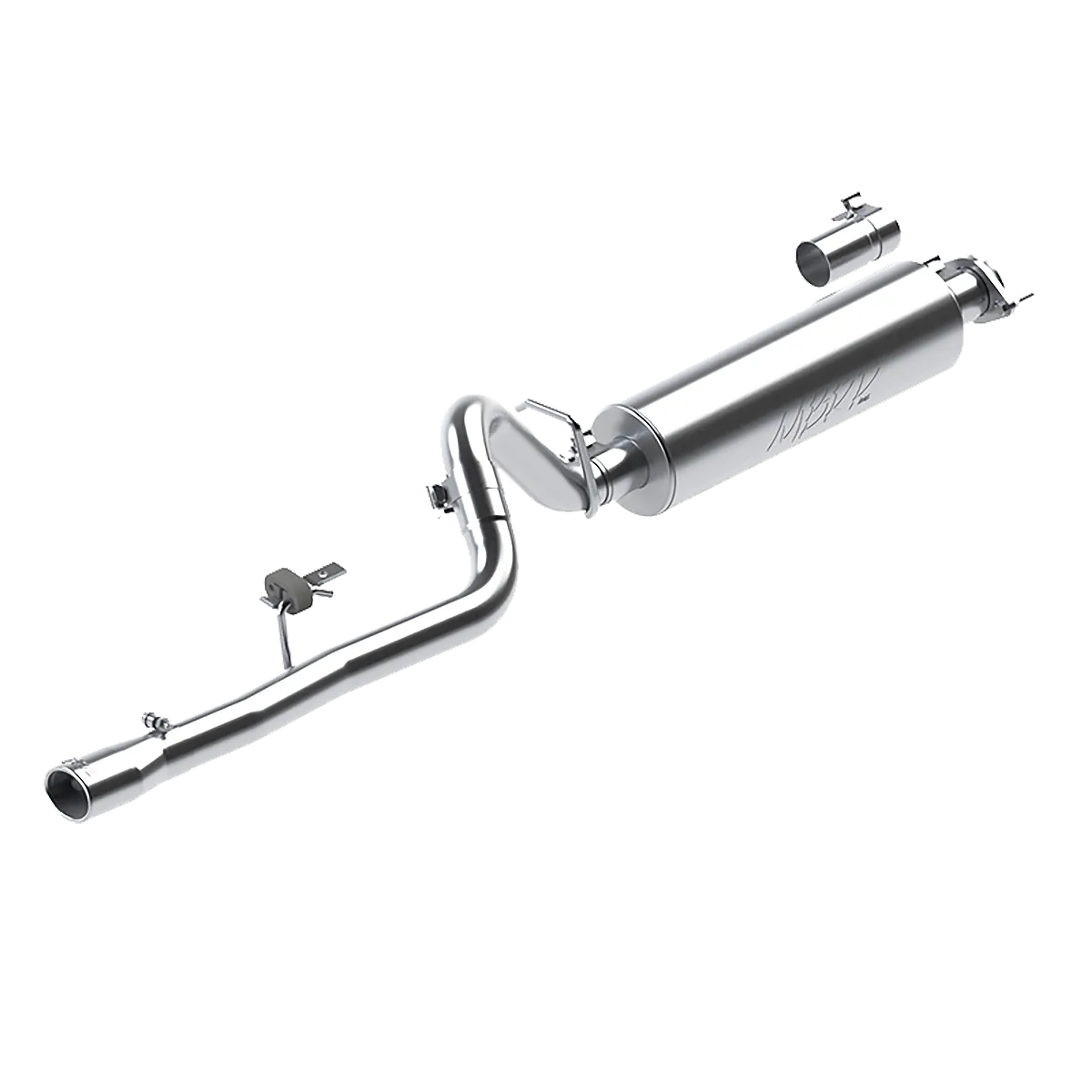 Armor Lite Cat Back Exhaust System; 2.5 in.; Incl. Muffler/Over Axle Pipe/3.75 in. OD Tip; Single Exit; Aluminized; product image