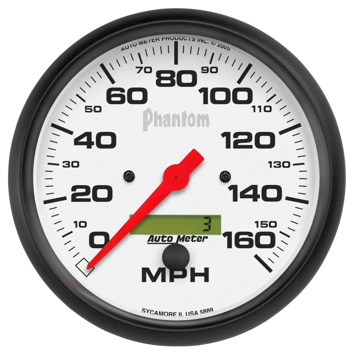 Gauge, Speedo, 5", 160mph, Elec. Program w/ LCD odo, Phantom product image