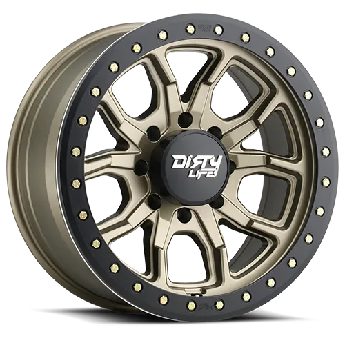 Dirty Life DT-1 9303 Series Beadlock Wheel, 17X9 8x6.5 -12mm - Satin Gold product image