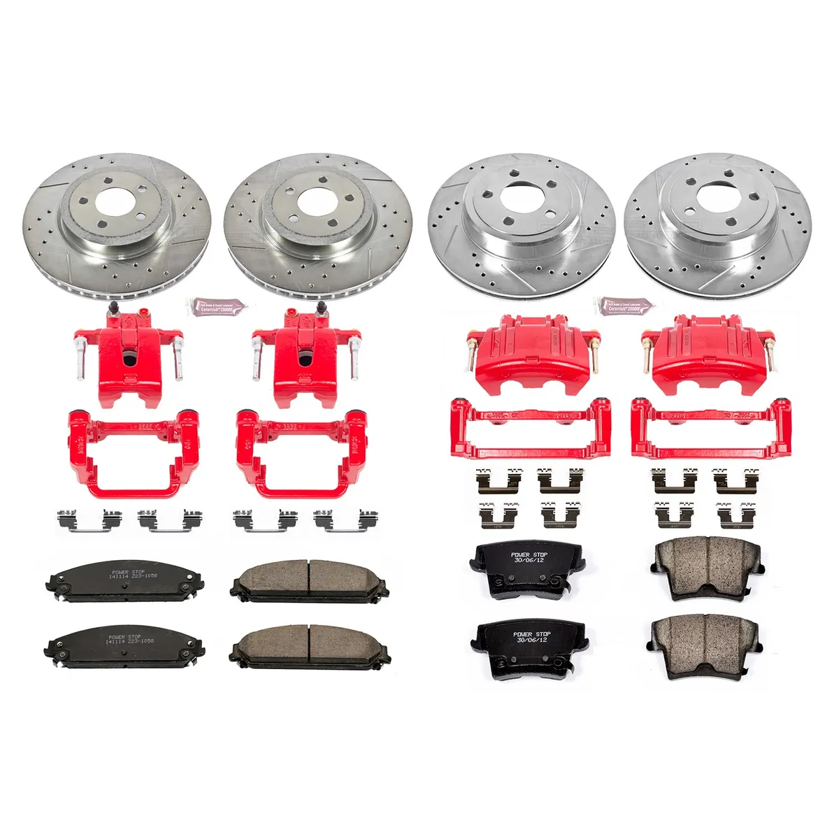 Z23 Evolution Sport Upgrade Kit: Drilled/Slotted Rotors; Carbon-Fiber Ceramic Pads; Powder Coated Calipers product image