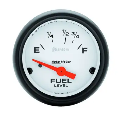 AutoMeter Gauge, Fuel Level, 2 1/16", 16OE to 158OF, Elec, Phantom