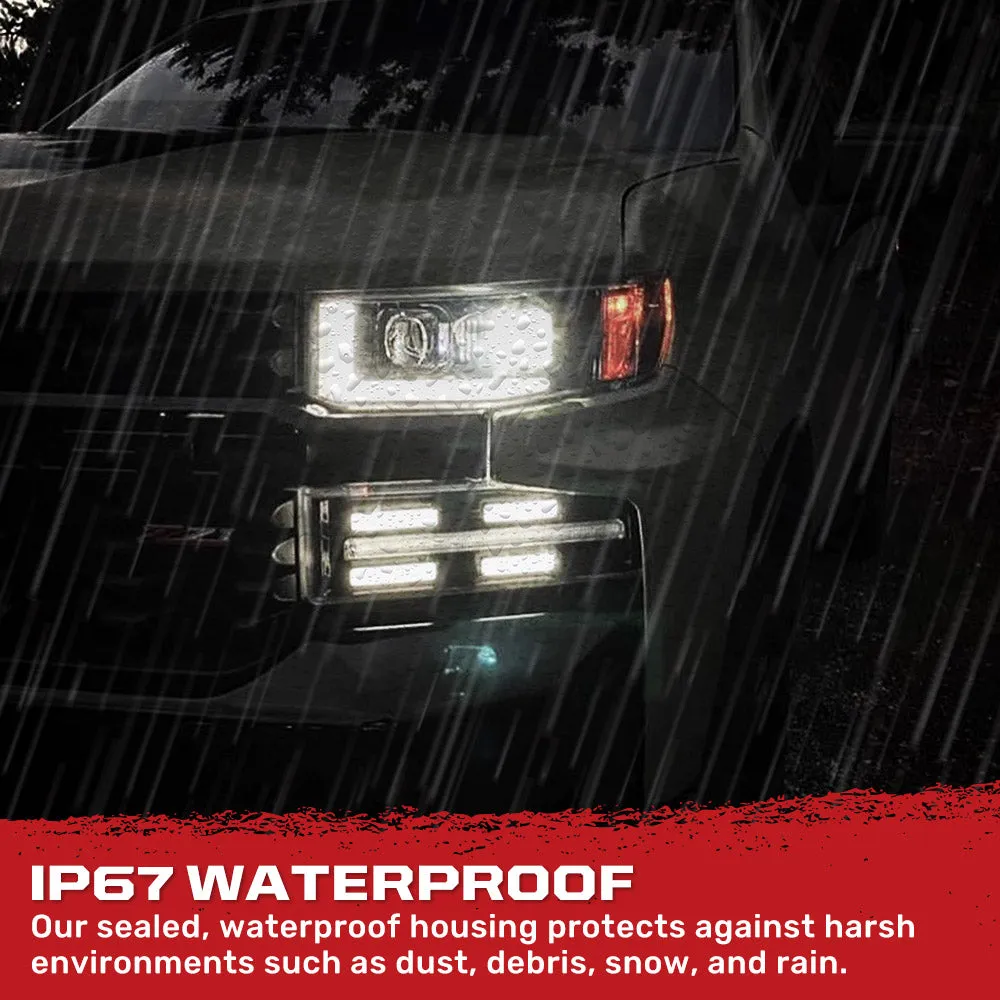 Chevrolet Silverado 19-20 1500 4th Gen Body Style w OEM Halogen And Standard Reflector Housing - Halogen Projector Headlights w Ultra High Power Smooth Oled DRL And Scanning Switchback High Power Amber LED Turn Signals - Smoked Black product image