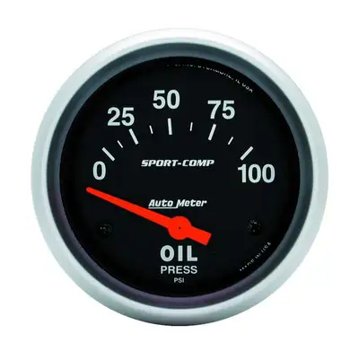 AutoMeter Gauge, Oil Pressure, 2 5/8", 100psi, Electric, Sport-Comp