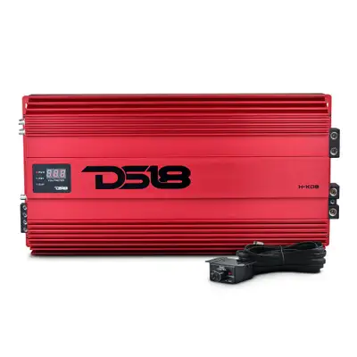 DS18 1-Channel | 15000 (Burst) @ 0.5Î© | 8000 @ 1Î© | 4800 @ 2Î© | 2500 @ 4Î© Watts RMS | With Voltmeter | Red