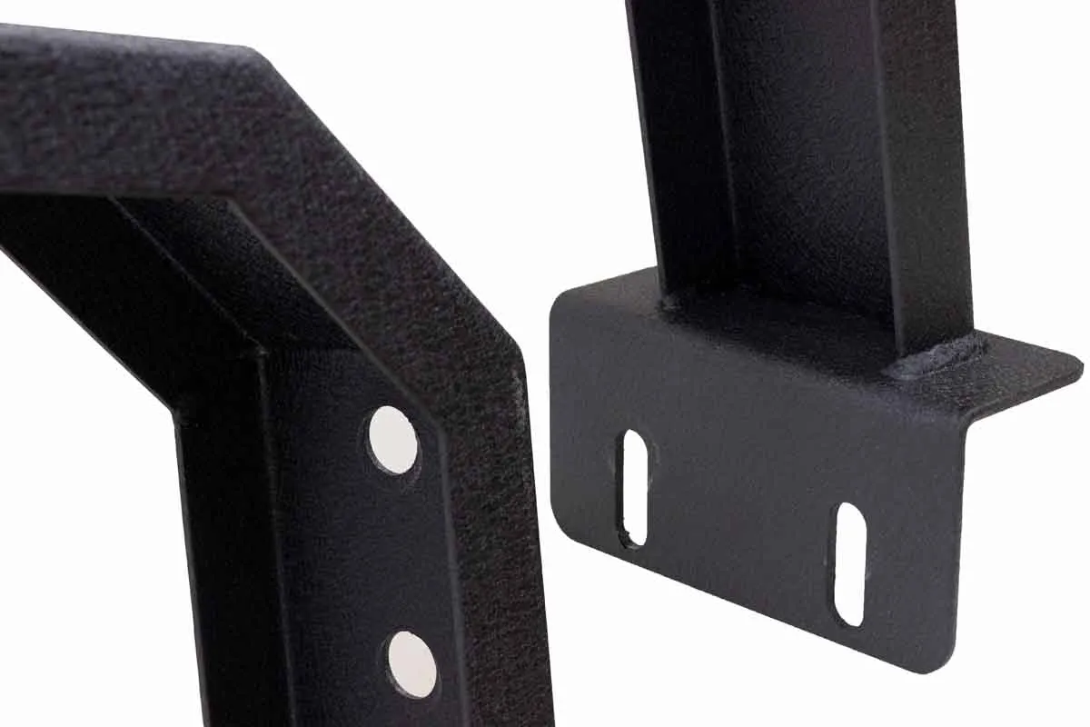 Black textured powder coat, 10-Gauge steel, Stainless Steel hardware, Half Height Tackle Rack measures 12.5 in. off of top of bed rail product image