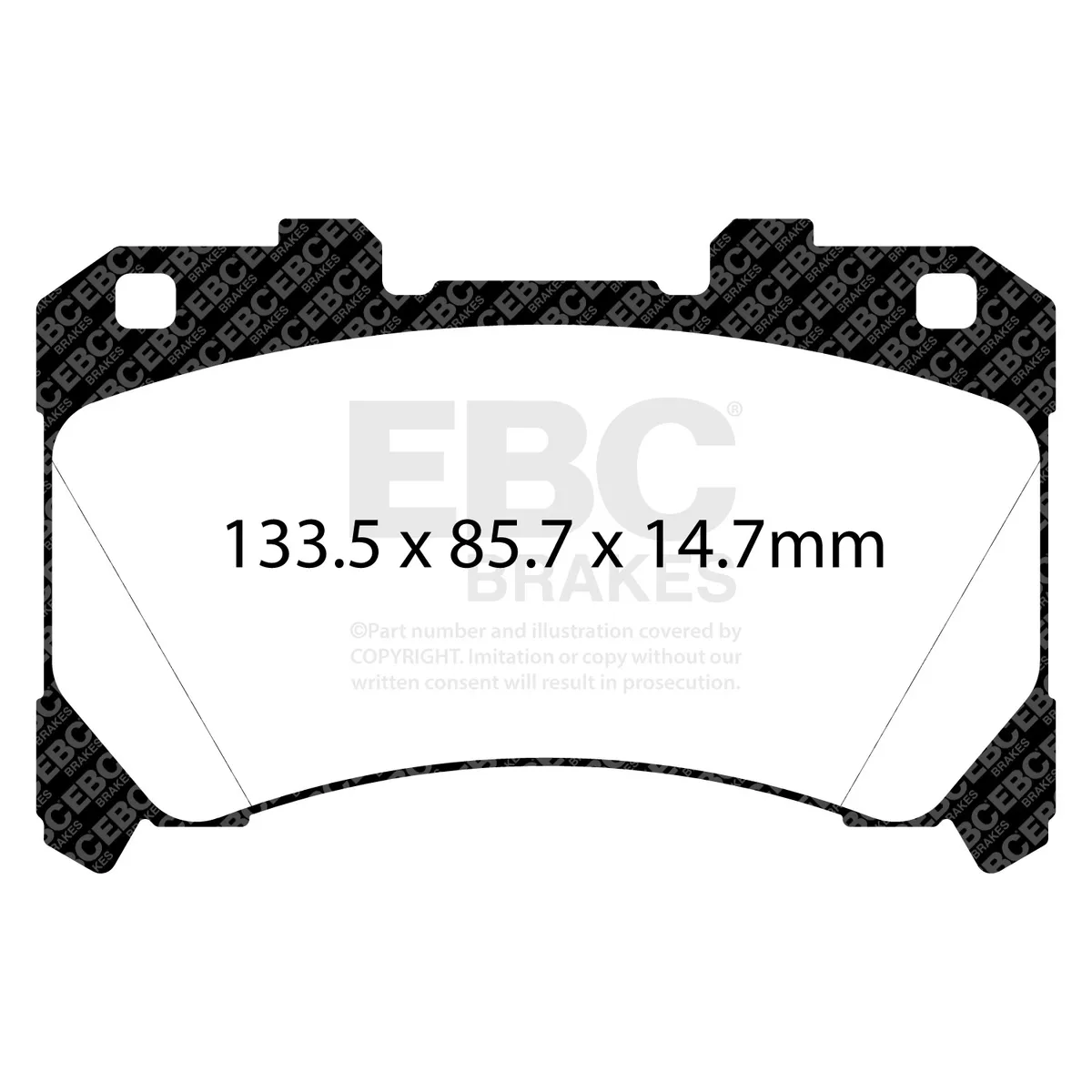 EBC Brake Pad Disc Rotor Kit; Set Of Yellowstuff Brake Pads/2-Piece Fully-Floating Brake Discs; product image