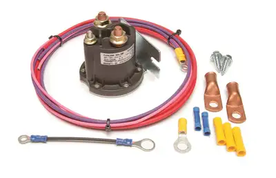 Painless Wiring Remote Starter Solenoid Kit; Incl. Starter Solenoid/Wire Harness/Crimp-On Terminals/3/8 in. Battery Cable Lug/Mounting Hardware;