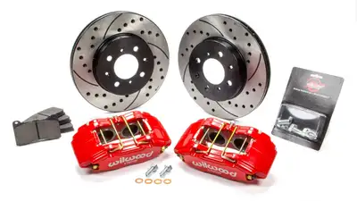 Wilwood Brakes Wilwood DPHA Front Caliper and Rotor Kit Drill Red Honda Acura w 262mm OE Rotor