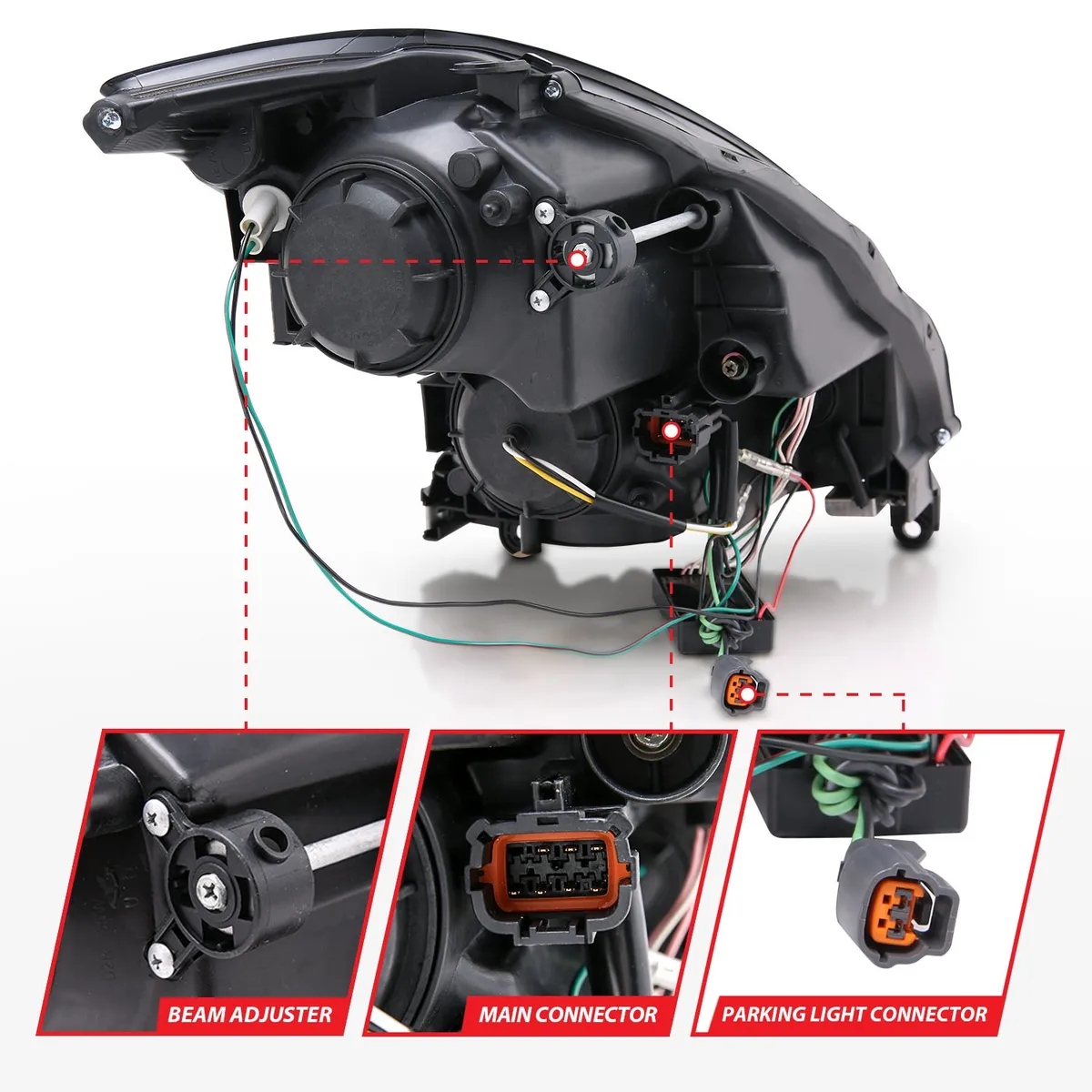 2003-2005 Infiniti G36 Projector Halo Chrome Clear W/Ccfl (Hid Compatible) Lighting 2 Door Set product image