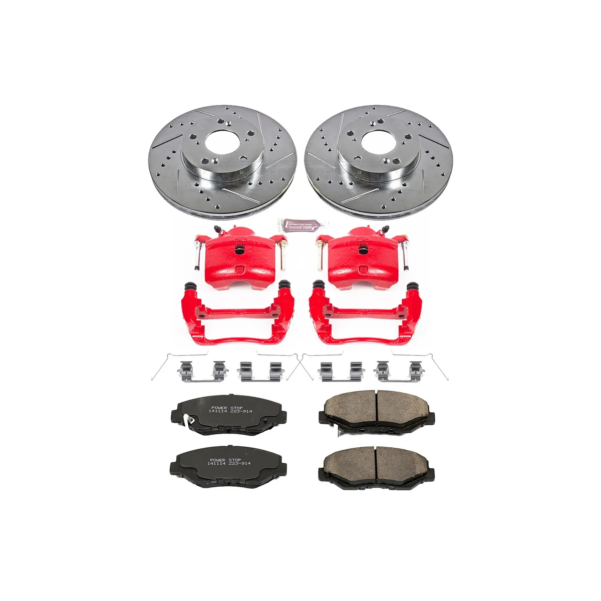 Z23 Evolution Sport Upgrade Kit: Drilled/Slotted Rotors; Carbon-Fiber Ceramic Pads; Powder Coated Calipers product image