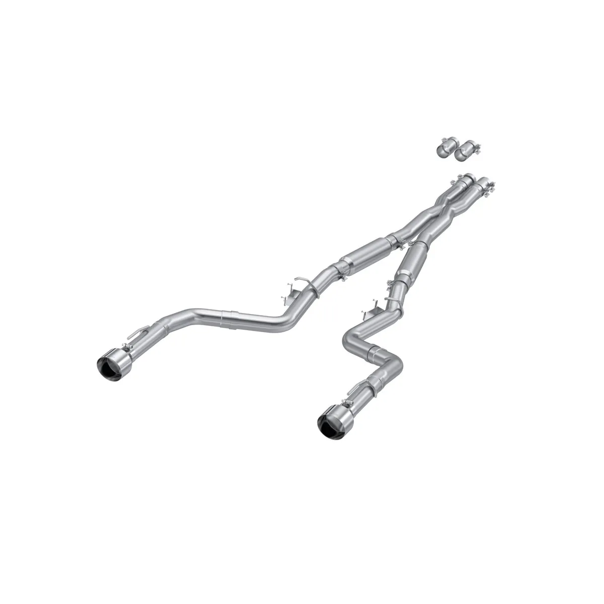 Armor Lite Cat Back Performance Exhaust System; Fits w/Active Exhaust Valves; 3 in.; Aluminum; Dual Rear; Street Profile; 5 in. Dual Carbon Fiber Tips; product image