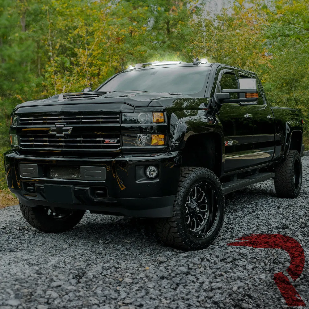 Gmc Chevy 15-19 3rd Gen Body Style Heavy-Duty 3-Piece Set Smoked Cab Roof Light Lens With 2-Way Forward Rear Facing White Ultra High-Power Leds - Plug-N-Play Installation Replaces OEM Installed Cab Roof Lights product image