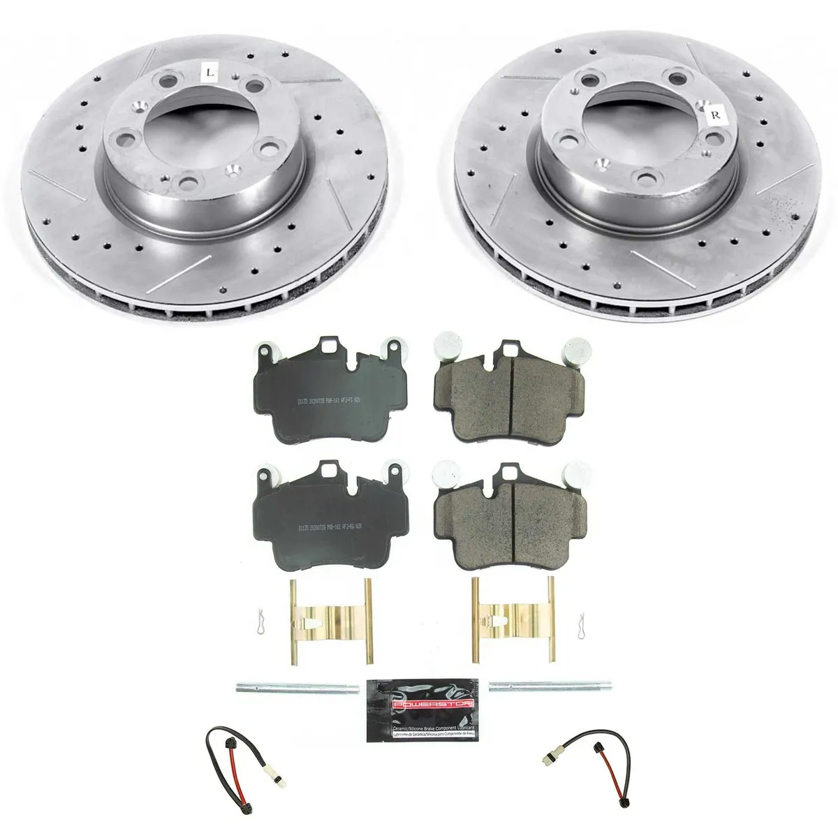 Z23 Evolution Sport Upgrade Kit: Drilled/Slotted Rotors; Carbon-Fiber Ceramic Pads W/Hardware; Pad Sensors product image
