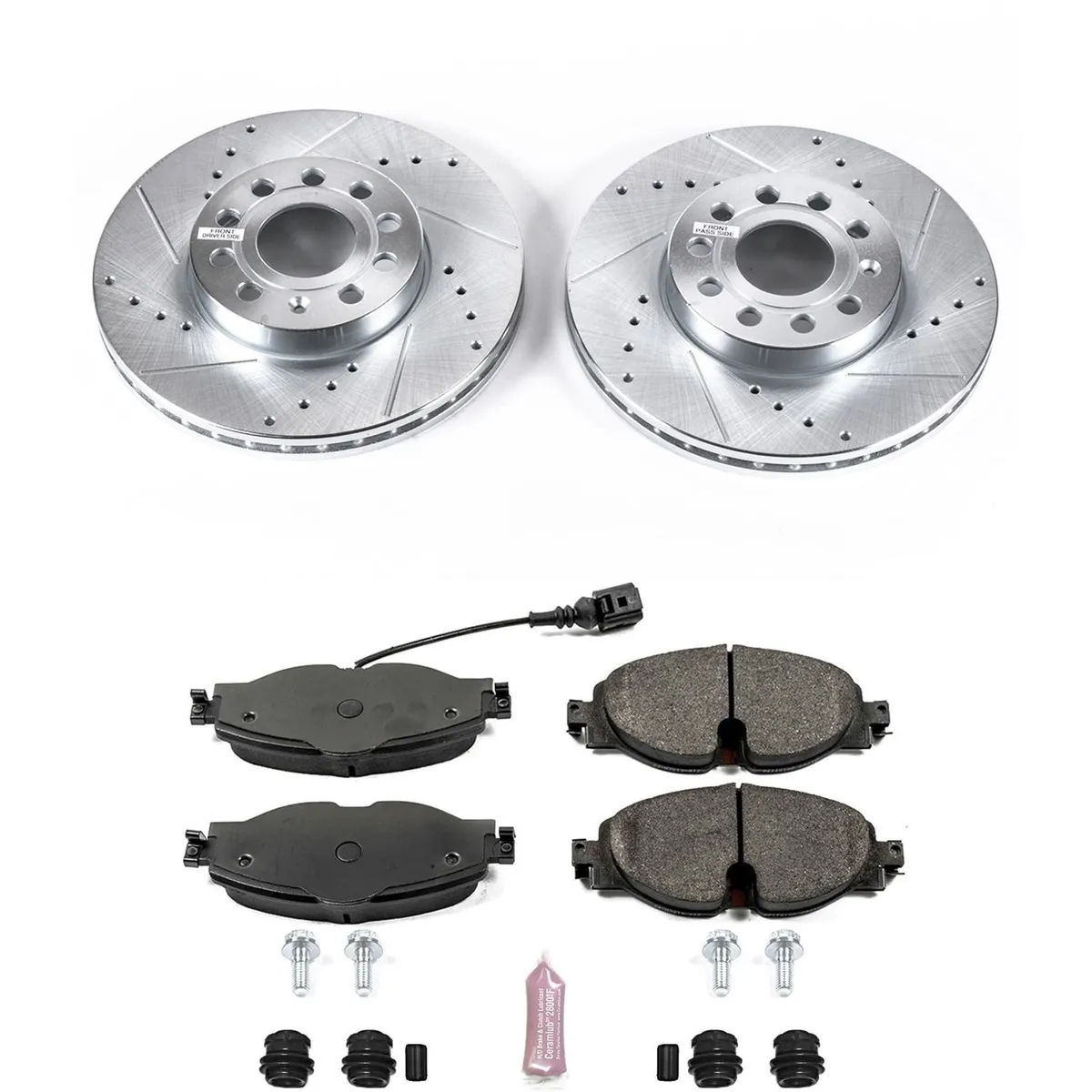 Z23 Evolution Sport Upgrade Kit: Drilled/Slotted Rotors; Carbon-Fiber Ceramic Pads W/Hardware; Pad Sensors product image